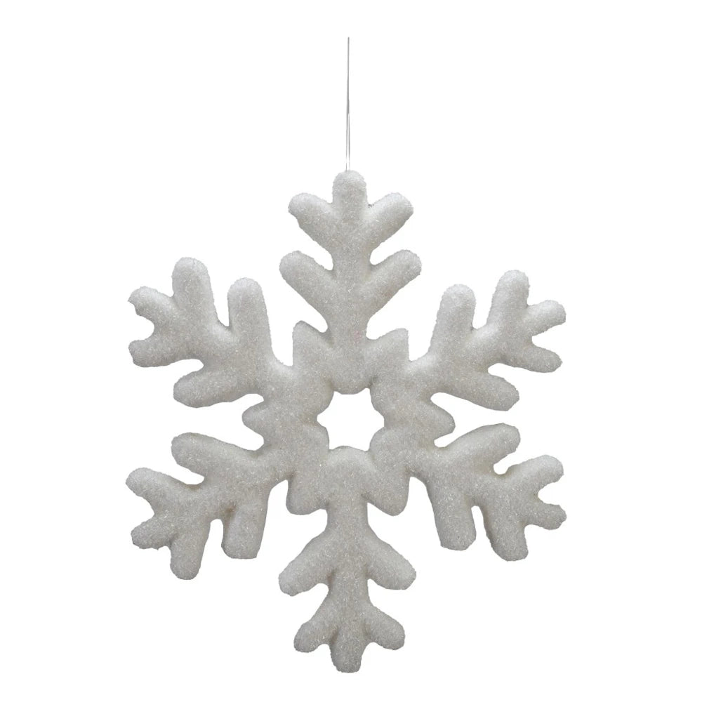 White Flocked Foam Snowflake Ornaments — alternate view 2