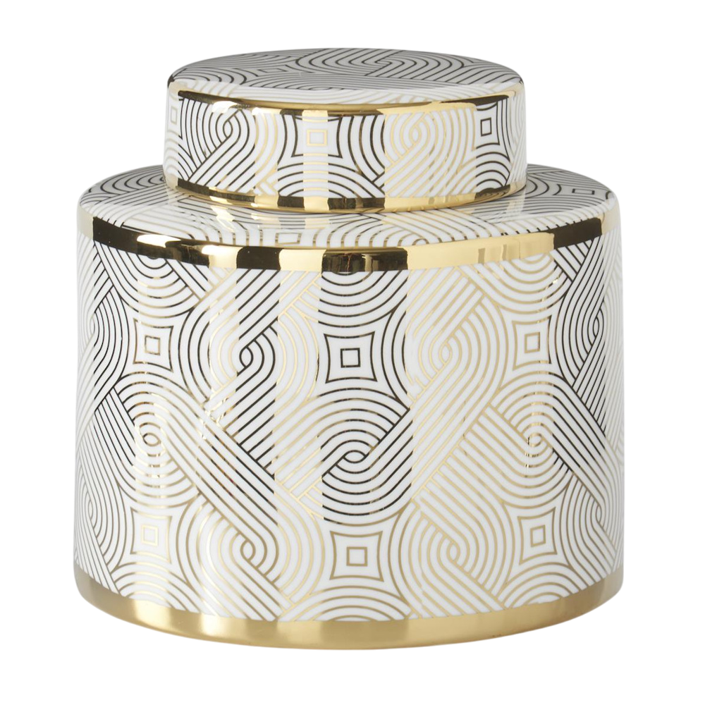 White & Gold Ceramic Ginger Jars — alternate view 4