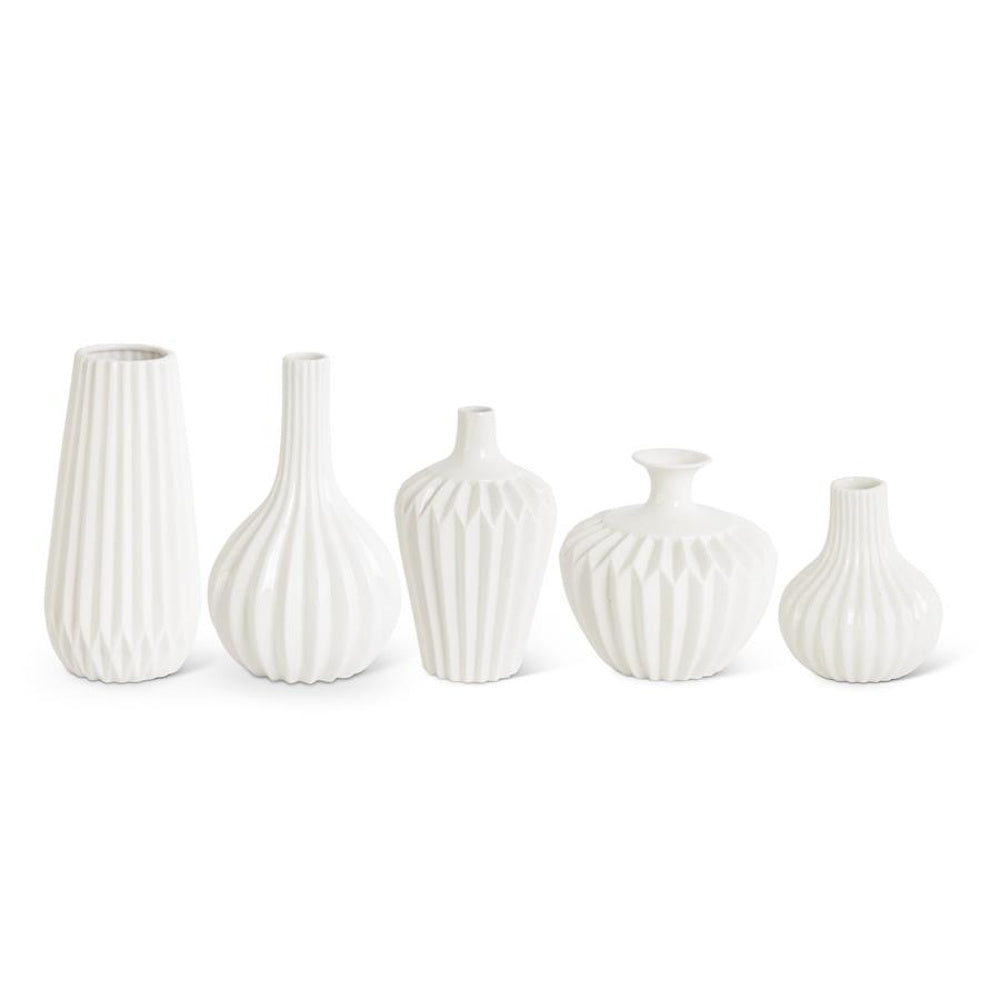 White Porcelain Accordion Vase — alternate view 2