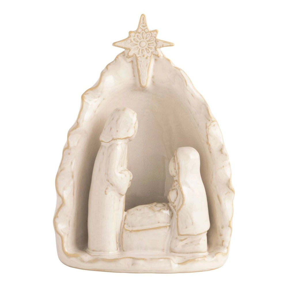 White Stoneware Nativity Scene — alternate view 2