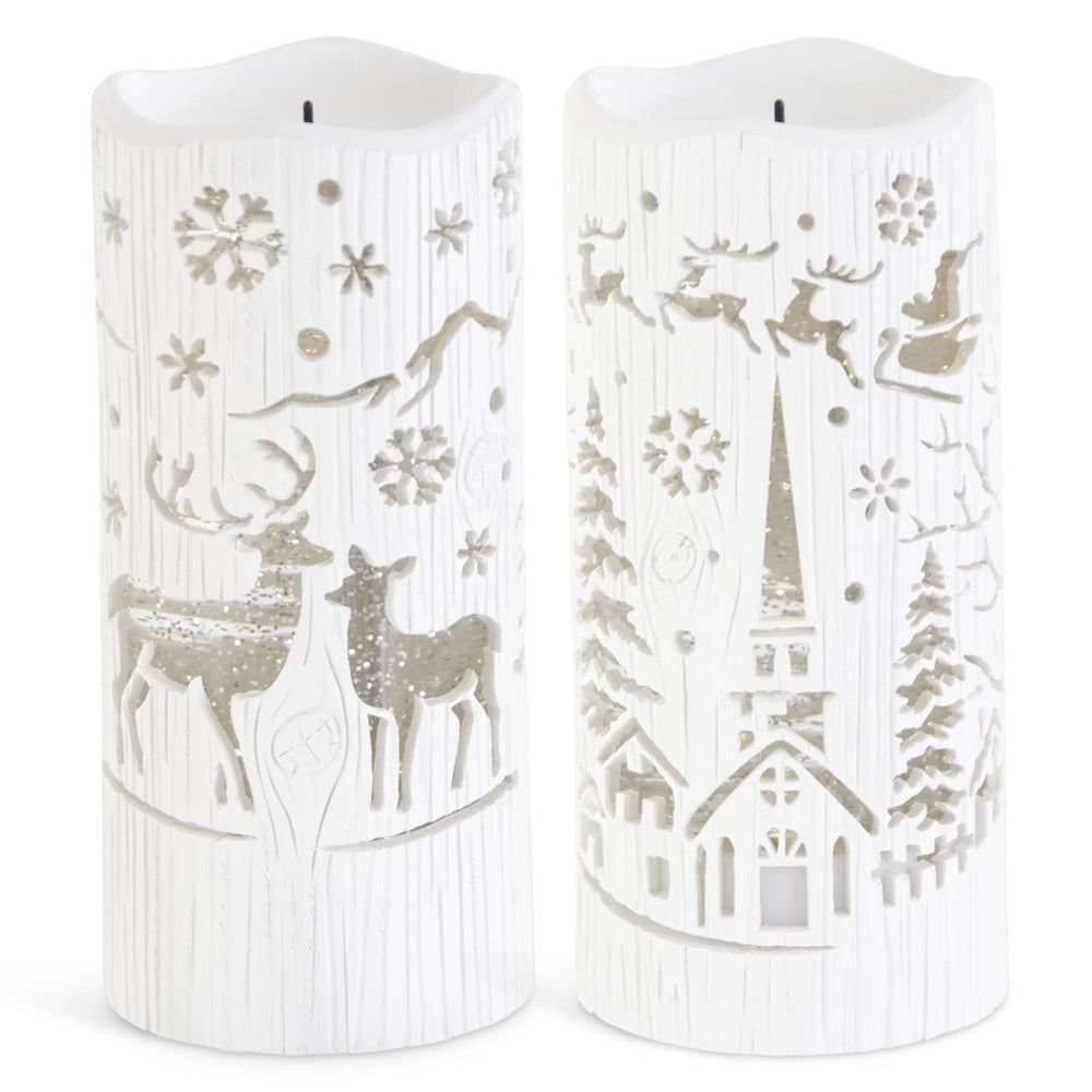 White Water Spinning LED Faux Candles