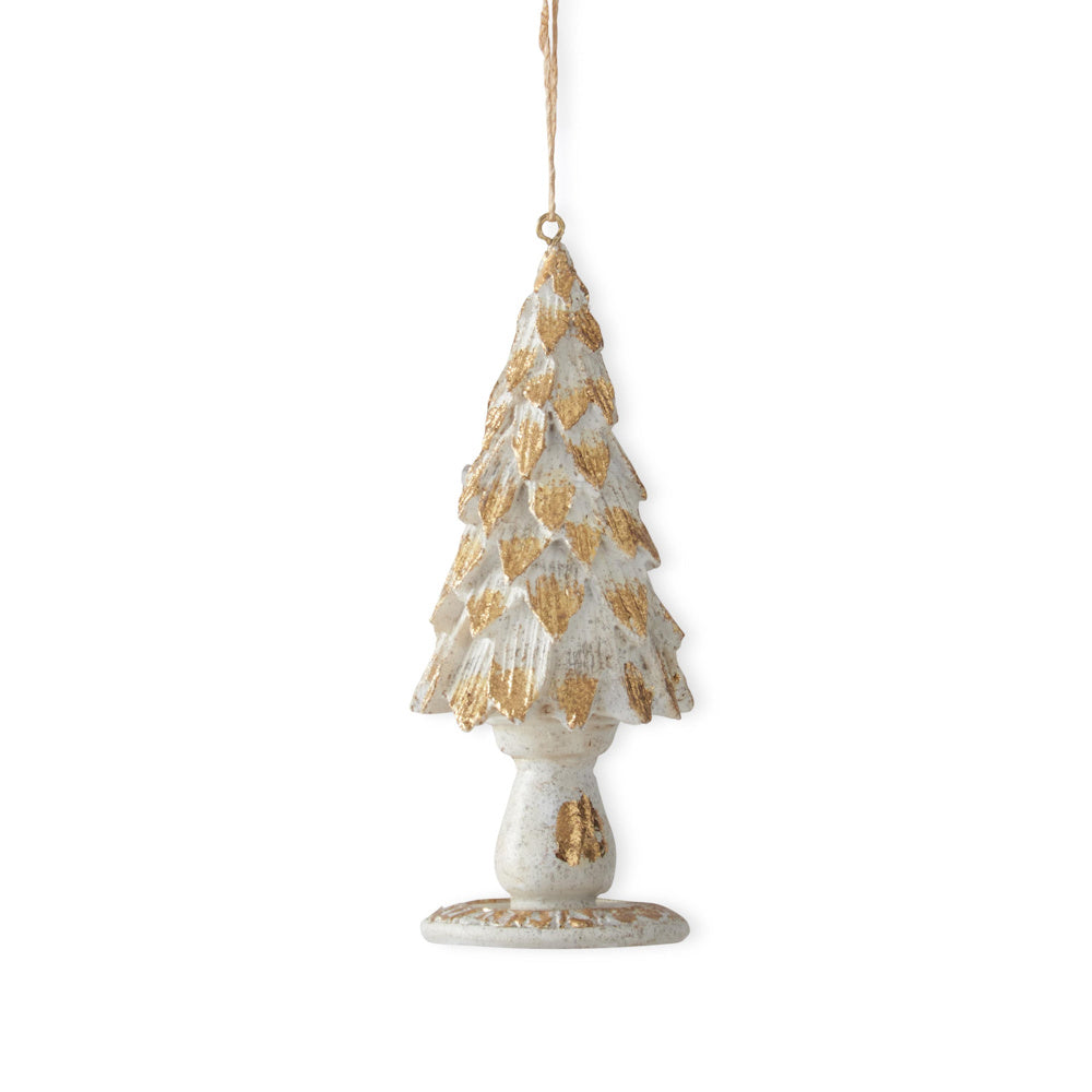Whitewashed Tree with Gold Leaves on Base Ornaments — alternate view 3