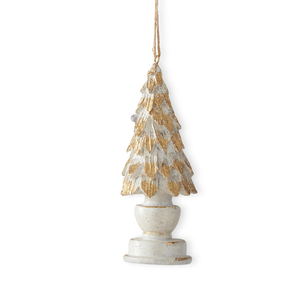 Whitewashed Tree with Gold Leaves on Base Ornaments — alternate view 4