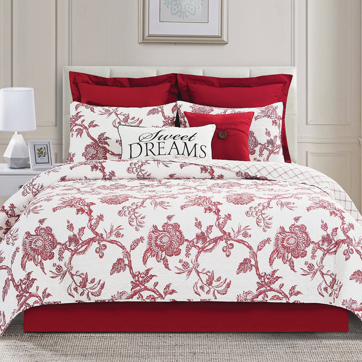 Arcadia Quilt Set Full/Queen Red