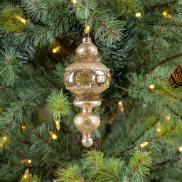 Gold Finial Ornament With Tinsel — alternate view 2