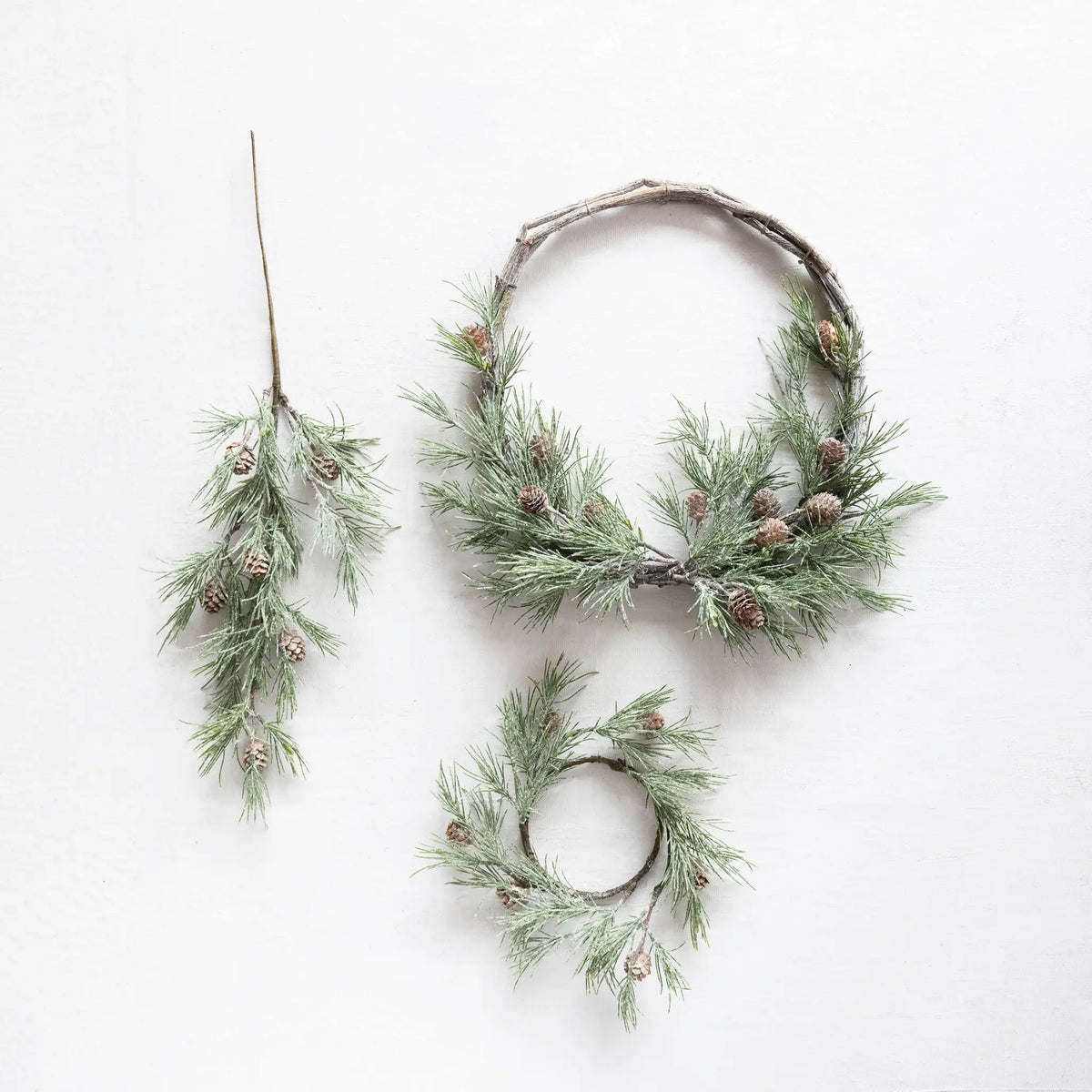 Round Faux Jack Pine Wreath (10 inch) — alternate view 2