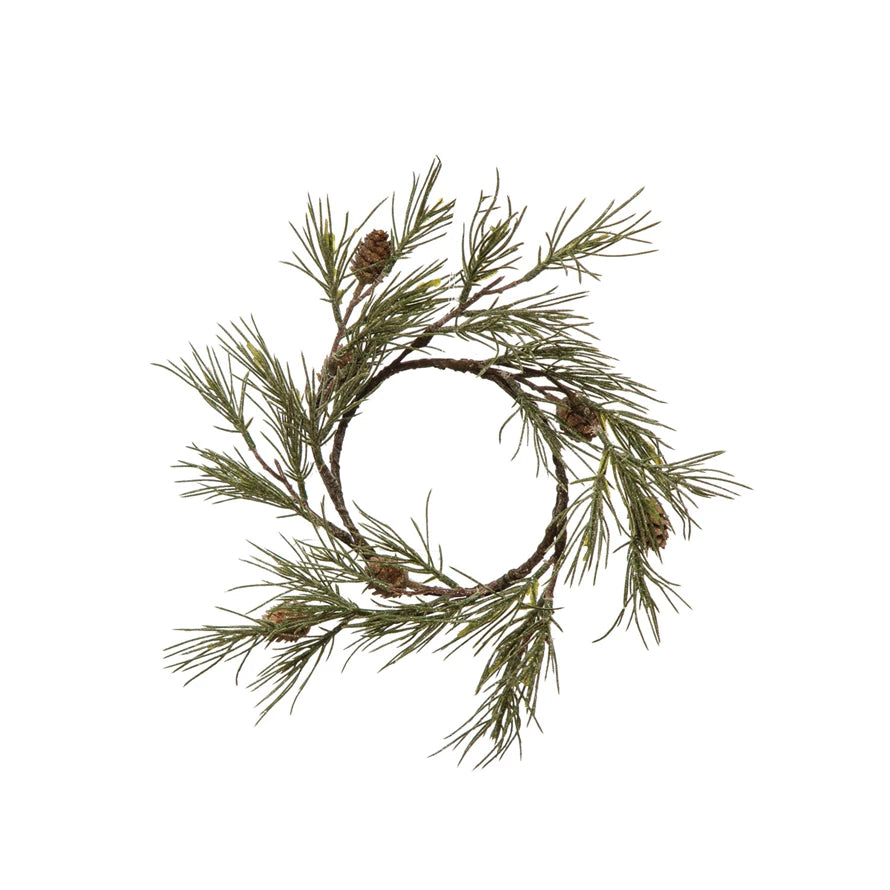 Round Faux Jack Pine Wreath (10 inch)