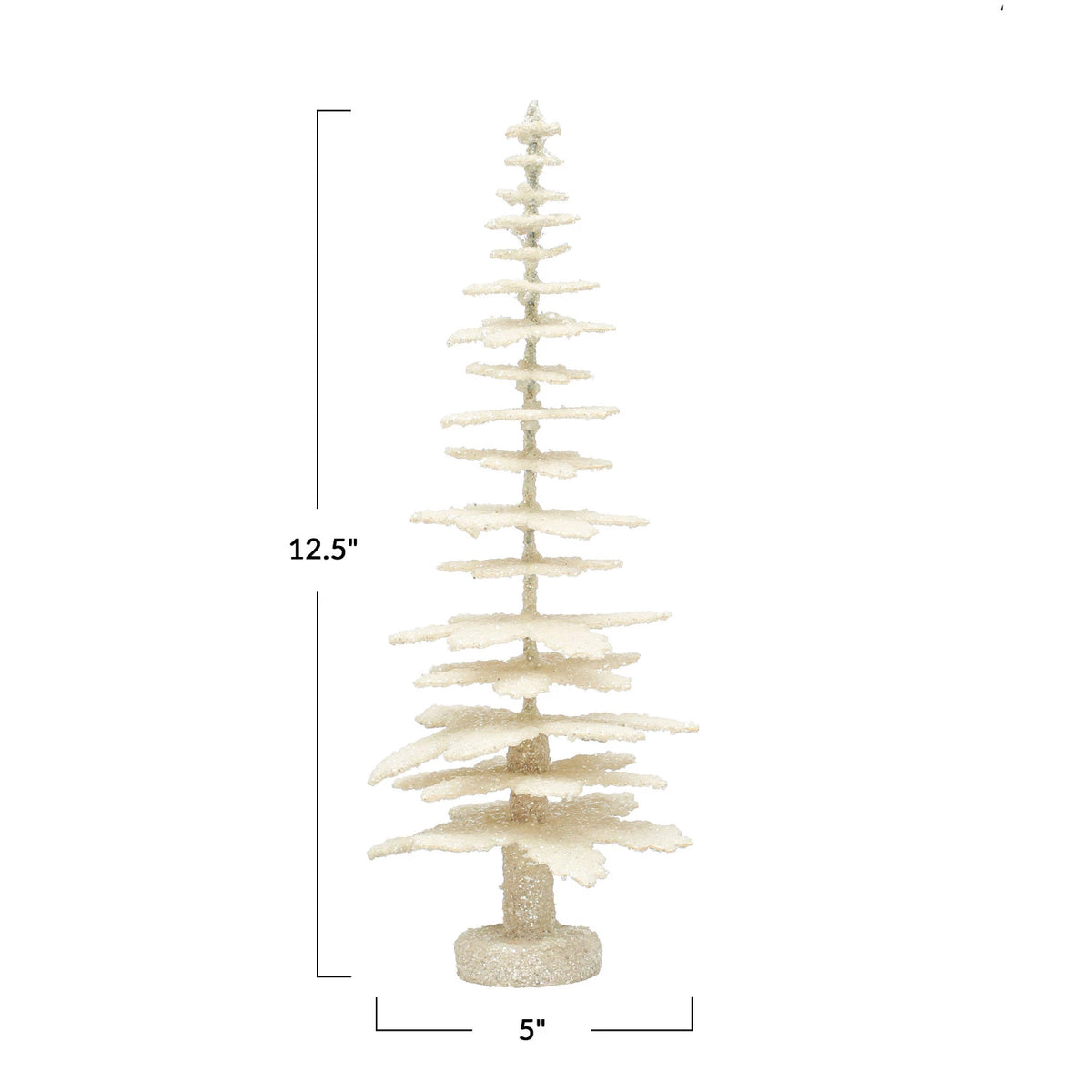 Paper Tree With Glitter, Antique Finish, Cream Color — alternate view 2