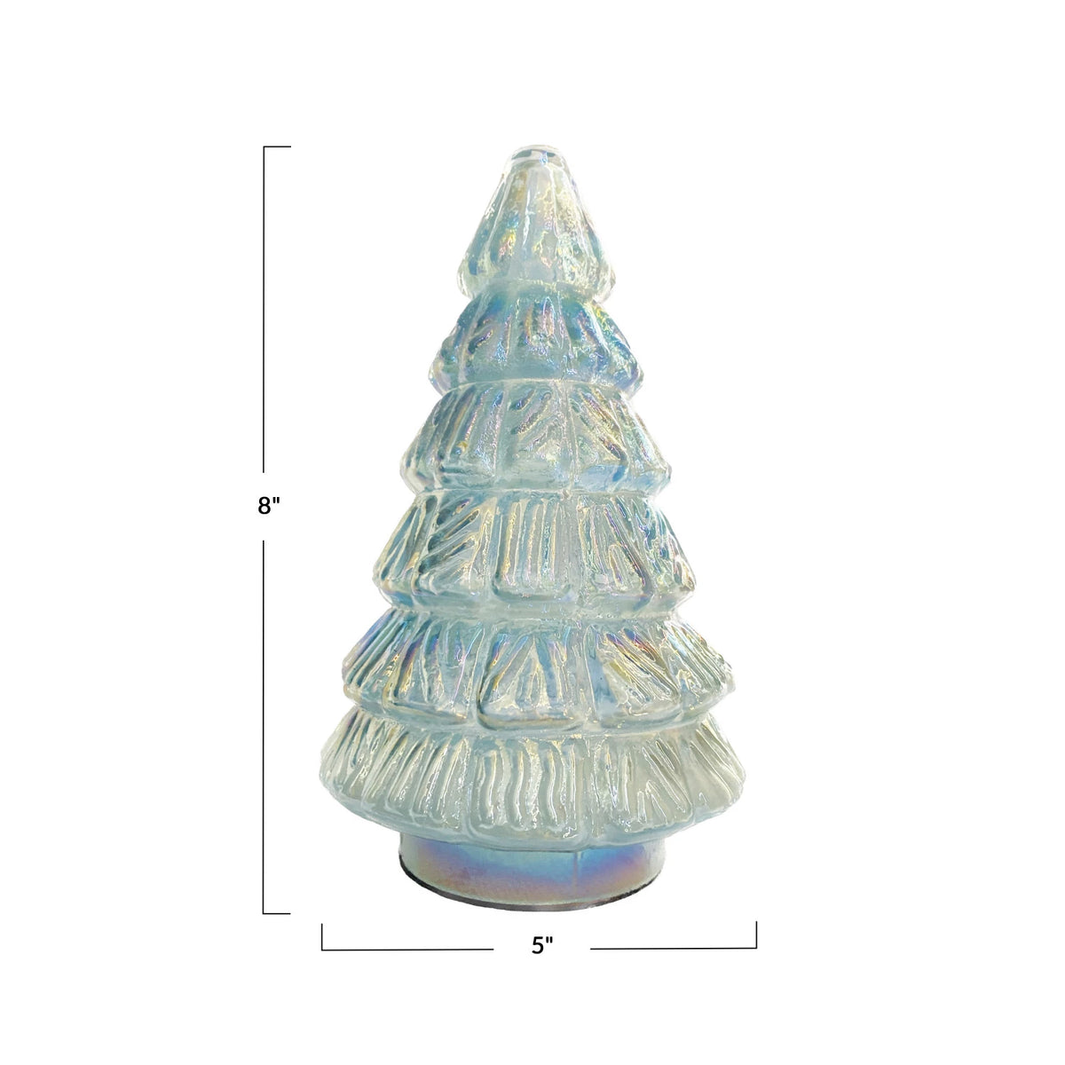 Embossed Recycled Glass Tree, Iridescent Blue — alternate view 3