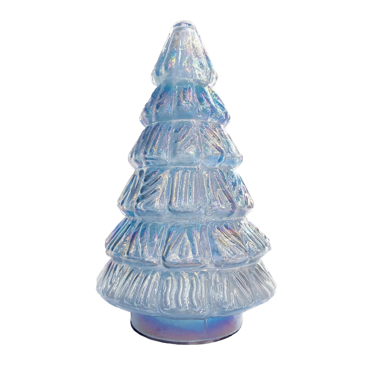Embossed Recycled Glass Tree, Iridescent Blue — alternate view 2