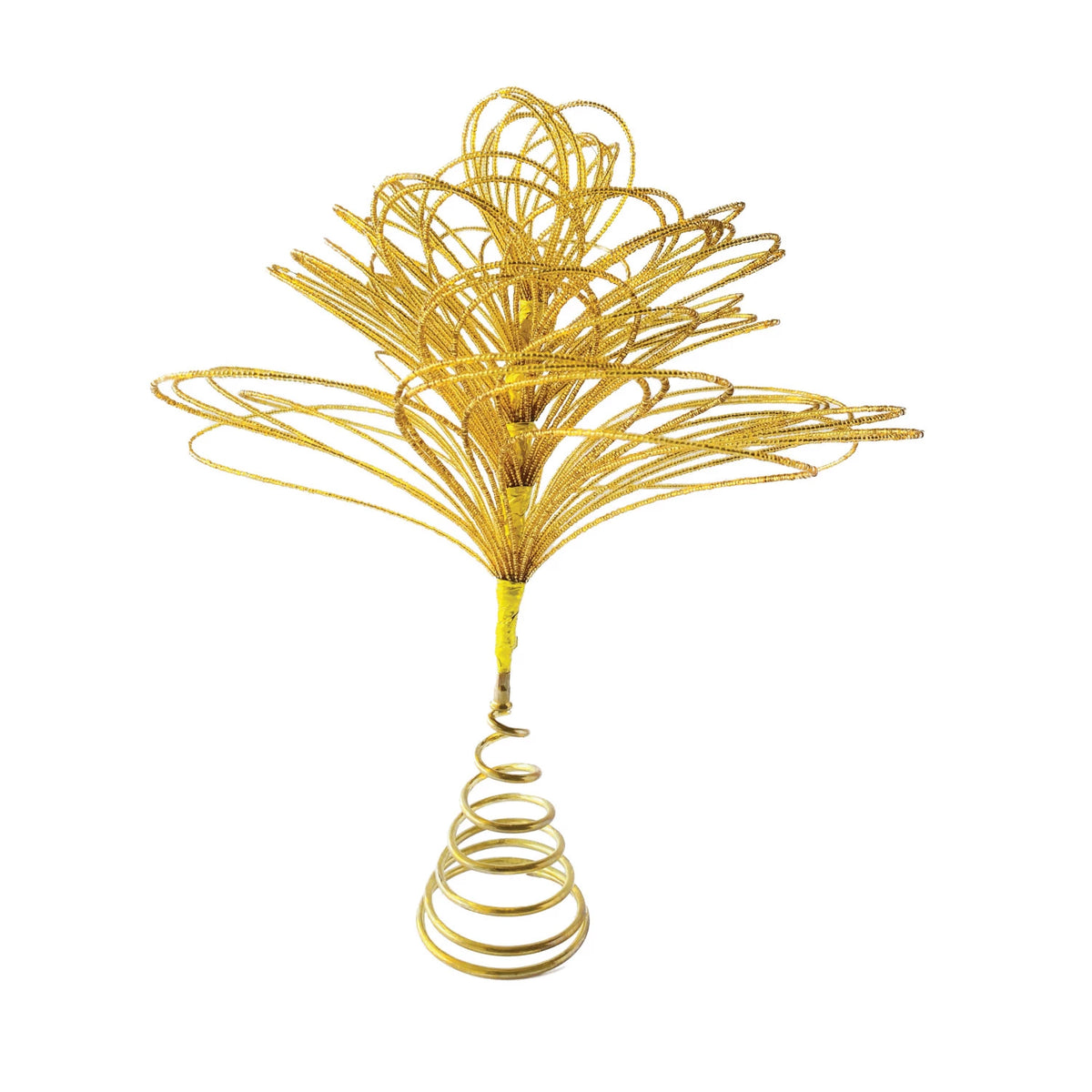 Metal & Glass Beaded Tree Topper, Gold Finish — alternate view 2