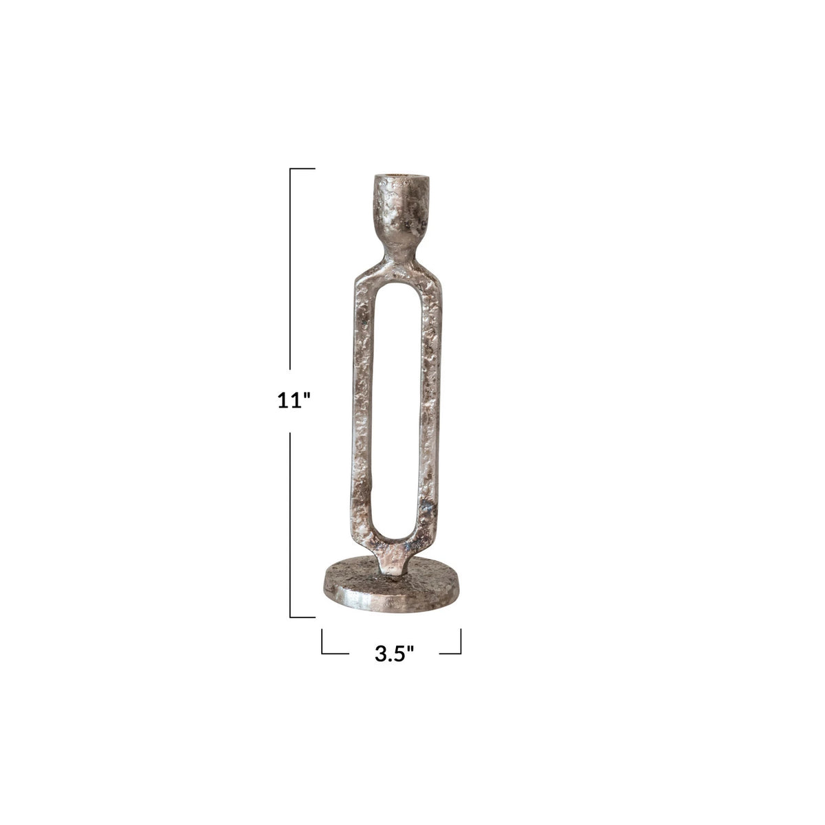 Large Aluminum Taper Holder, Oxidized Silver Finish — alternate view 3