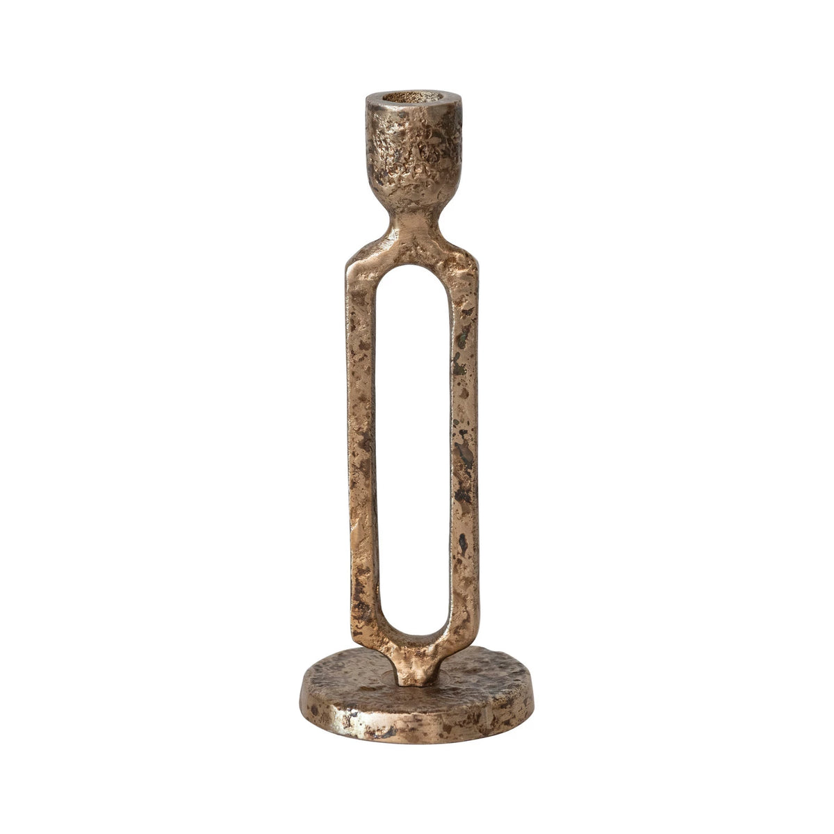 Small Aluminum Taper Holder, Oxidized Gold Finish — alternate view 2