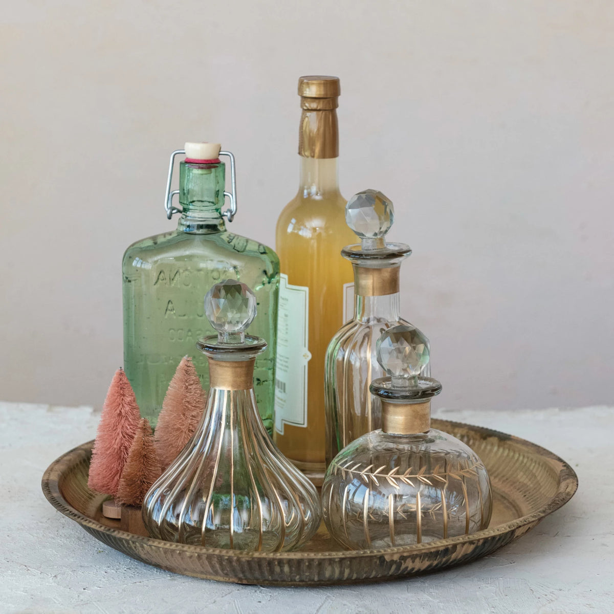 Blown Glass Fluted Decanter