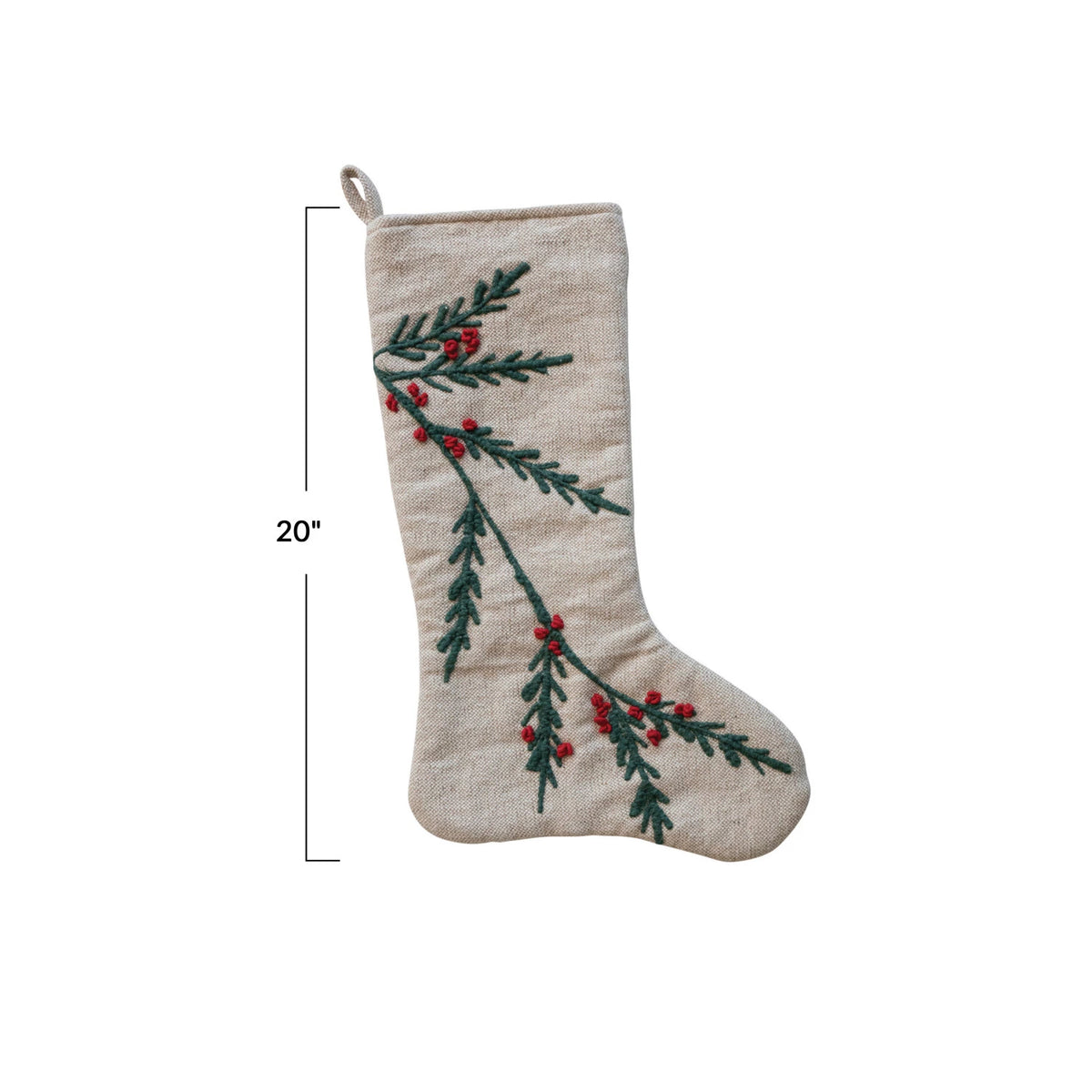 Embroidered Holly & Berries  Stocking — alternate view 3