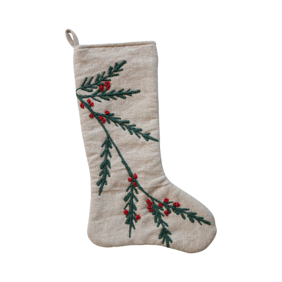 Embroidered Holly & Berries  Stocking — alternate view 2