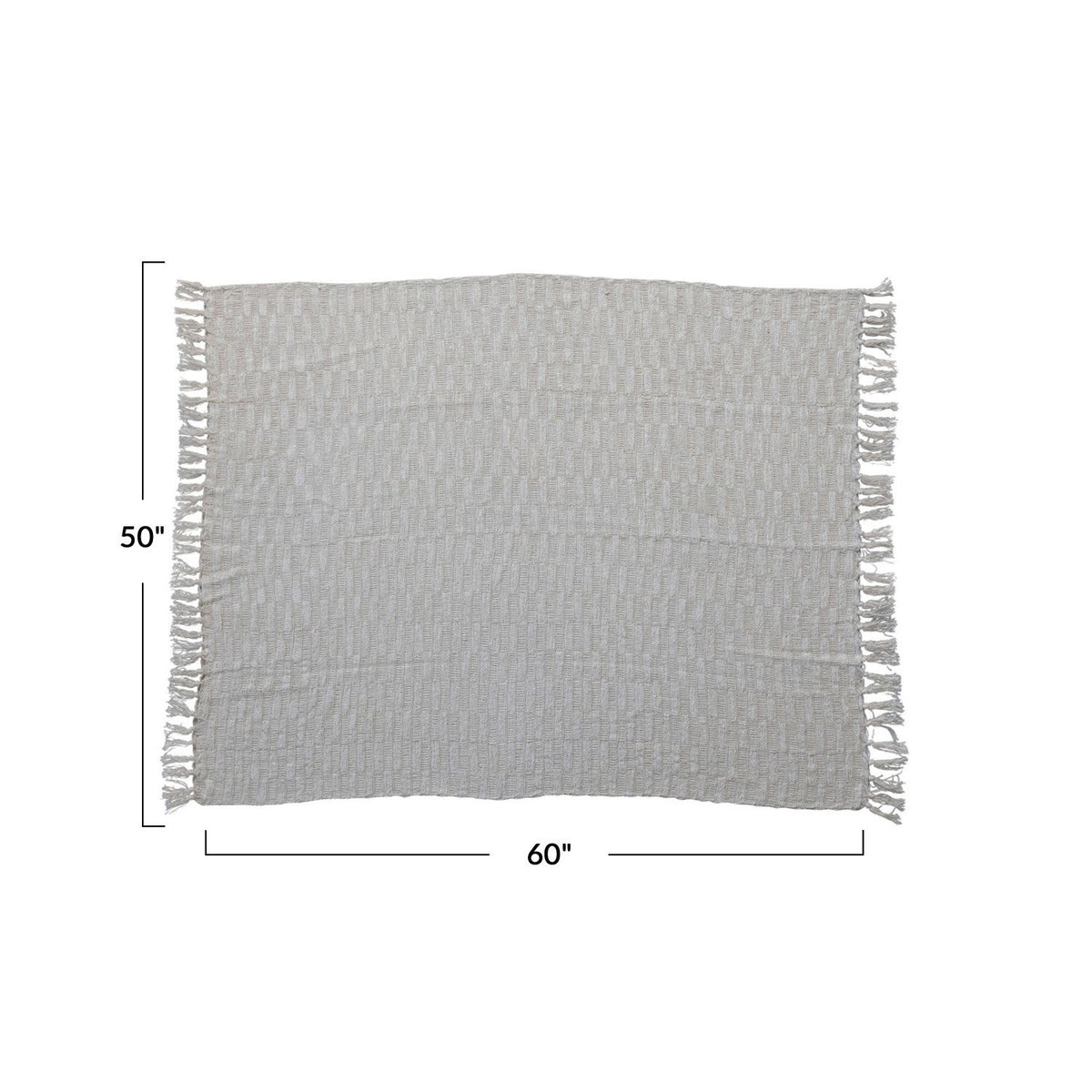 Cotton Blend Throw w Gold Metallic Thread,Natural (60"Lx50"W) — alternate view 2