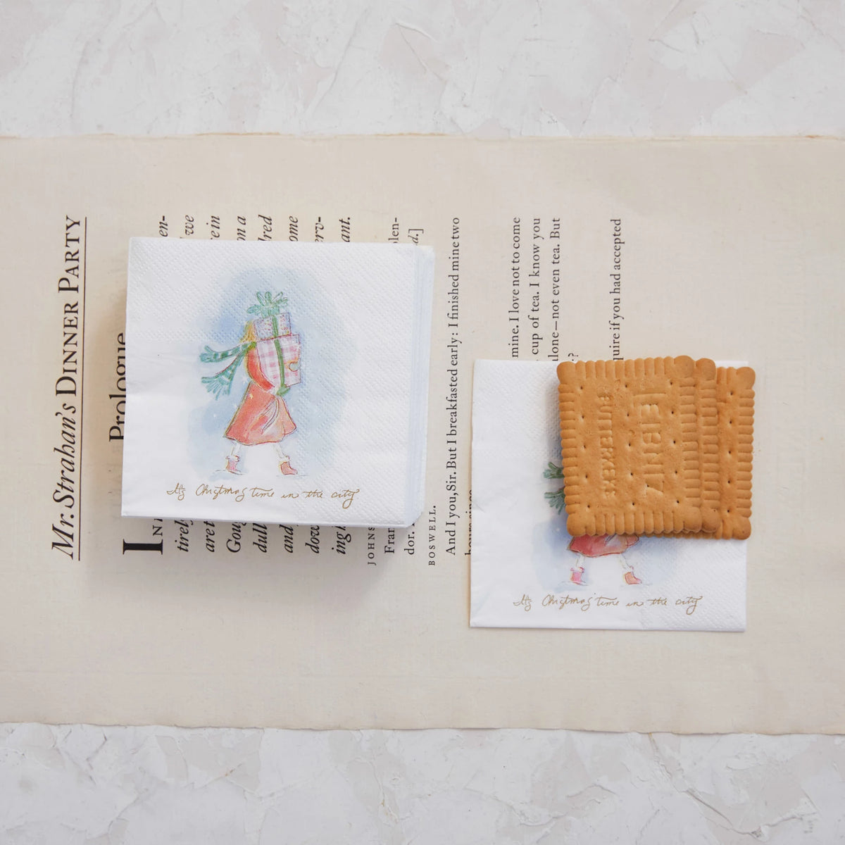 Paper Cocktail Napkins w Holiday Girl