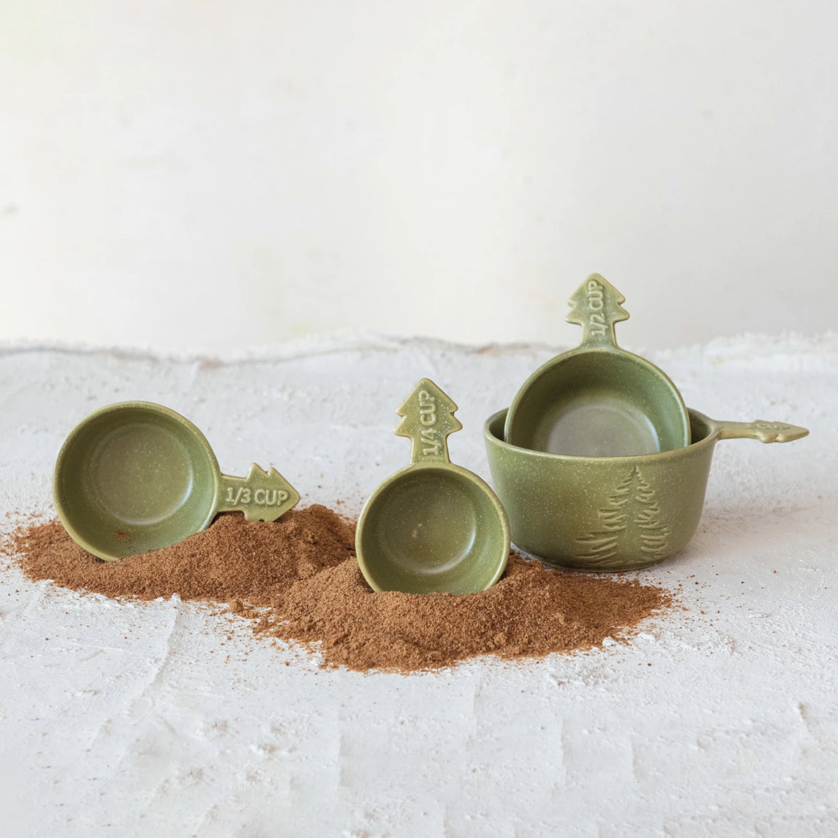 Stoneware Measuring Cups, Set of 4 (Each One Will Vary)