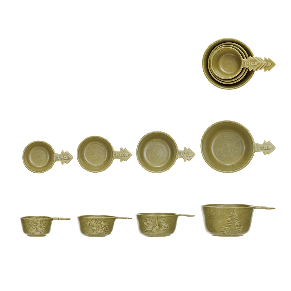 Stoneware Measuring Cups, Set of 4 (Each One Will Vary) — alternate view 2