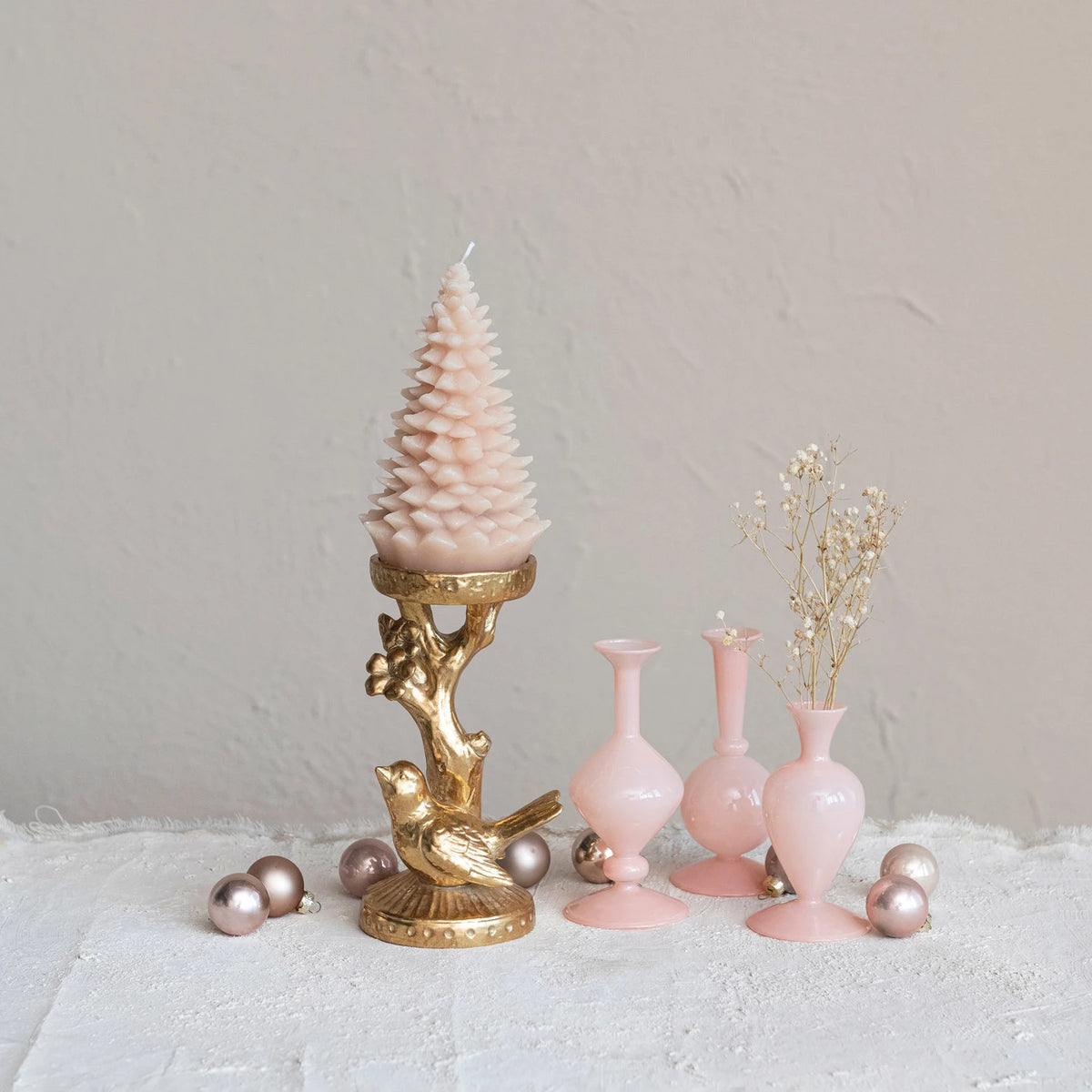 Resin Candle Holder With Bird & Twig