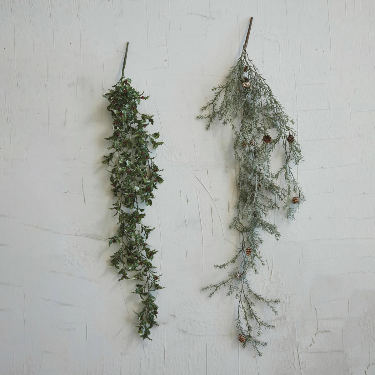 Faux Pine Spray With Pinecones