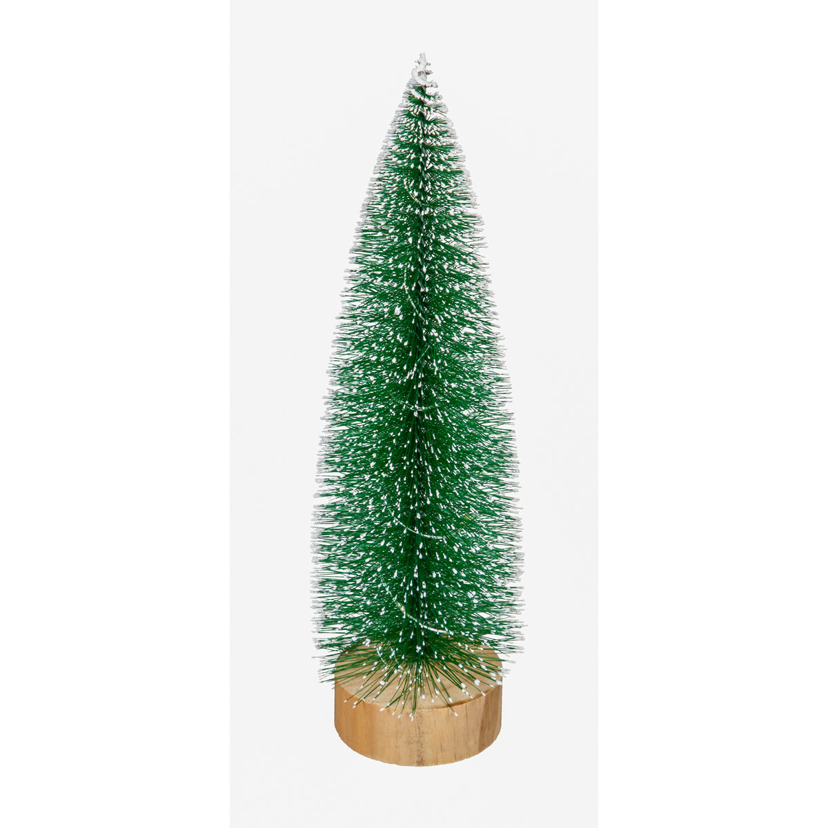 Large LED Bottlebrush Tree, White Tipped Snow Covered