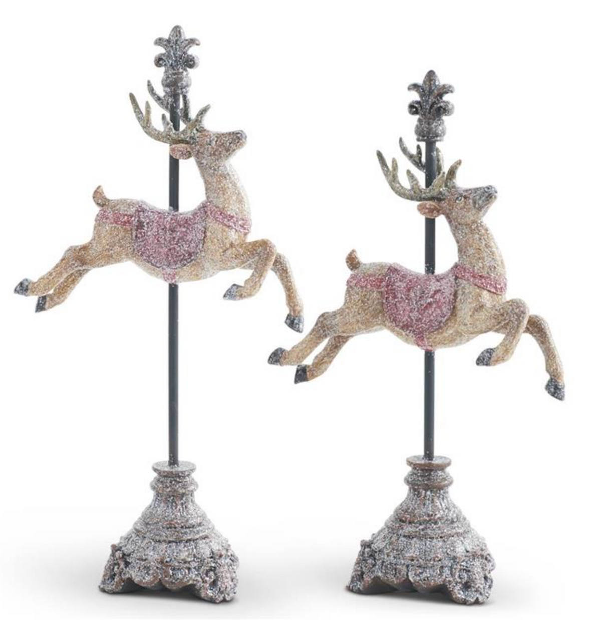 Glittered Resin Finial Reindeer- Large